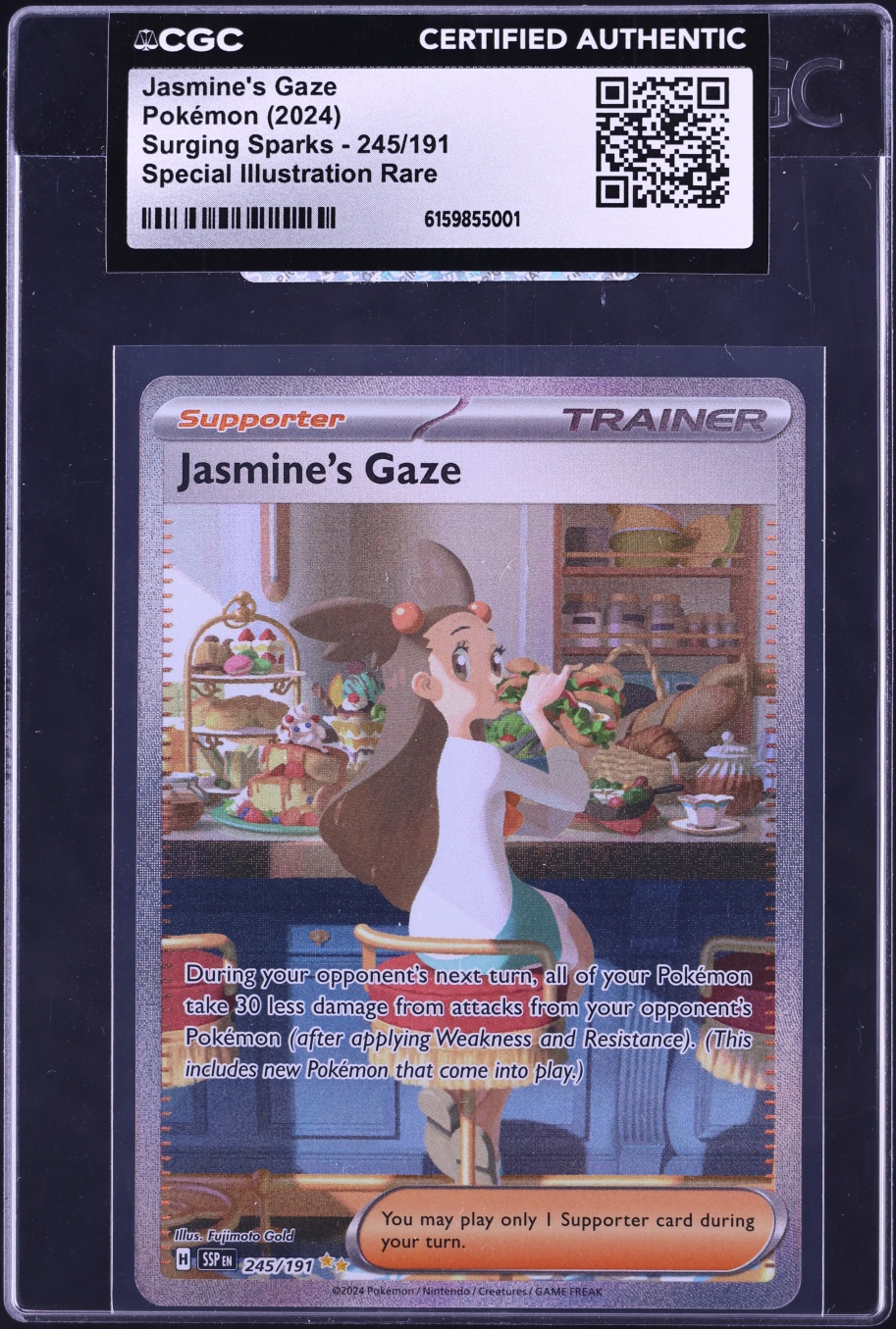 2024 Pokemon Scarlet & Violet Surging Sparks SIR Jasmine's Gaze #245 CGC AUTH
