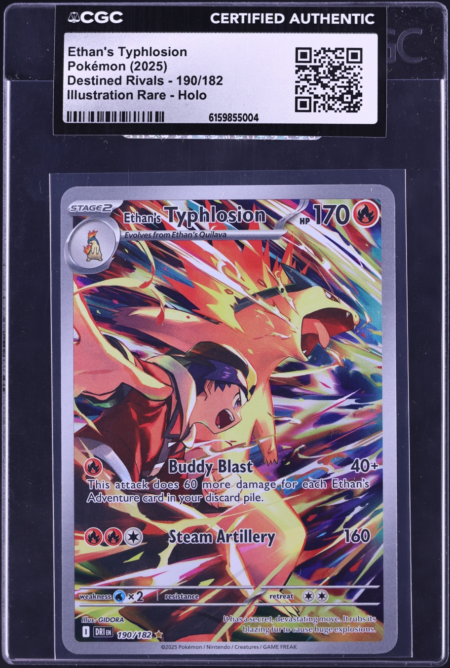 2025 Pokemon Scarlet & Violet Destined Rivals IR Ethan's Typhlosion #190 CGC AUTH