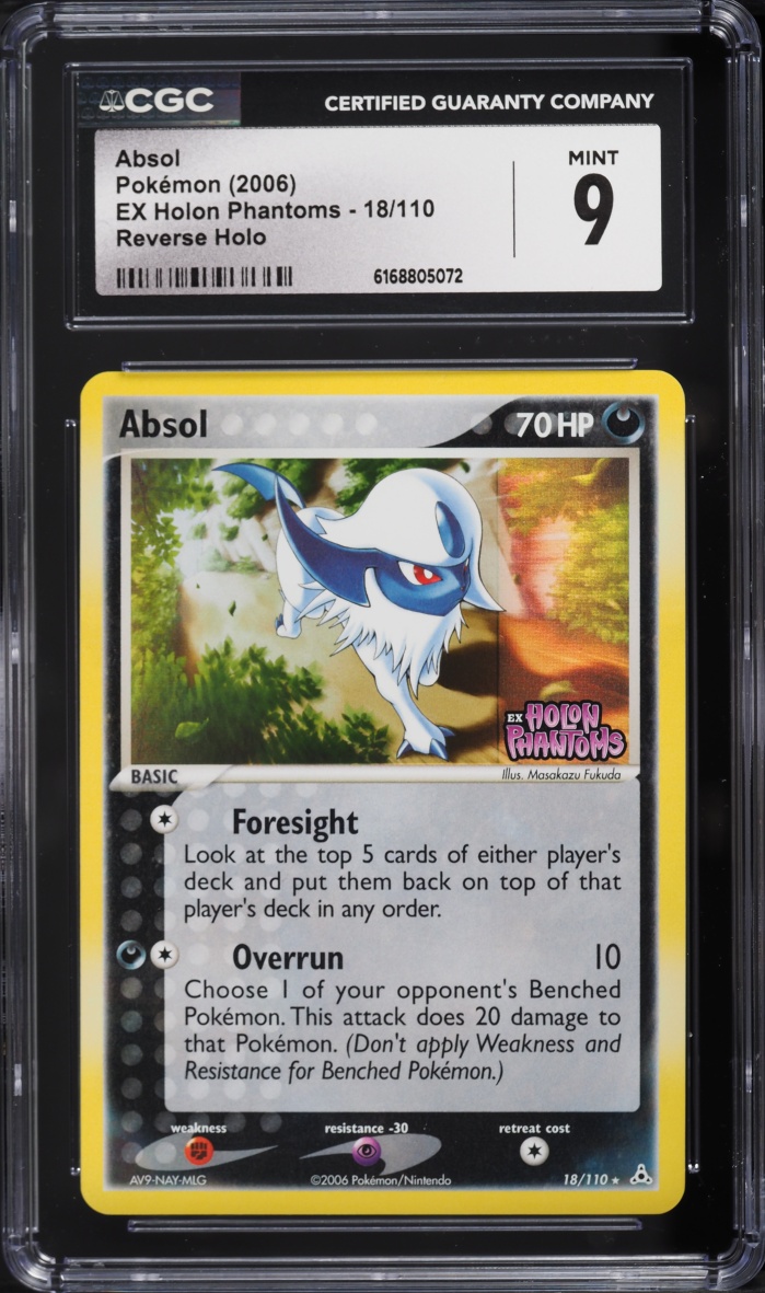 2006 Pokemon EX Holon Phantoms Reverse Holo Absol #18 CGC 9 MINT
