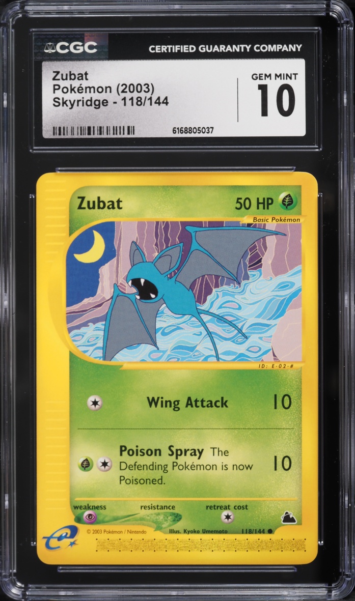 2003 Pokemon Skyridge Zubat #118 CGC 10 GEM MINT