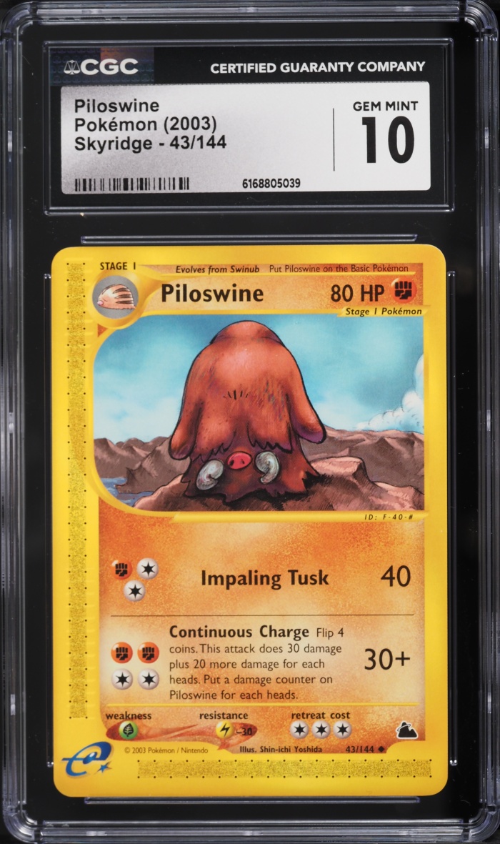 2003 Pokemon Skyridge Piloswine #43 CGC 10 GEM MINT