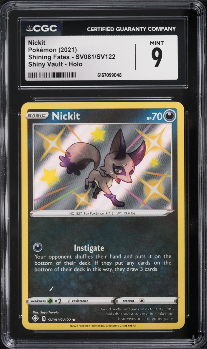 2021 Pokemon Scarlet & Violet Shining Fates Shiny Vault Holo Nickit #SV081 CGC 9 MINT