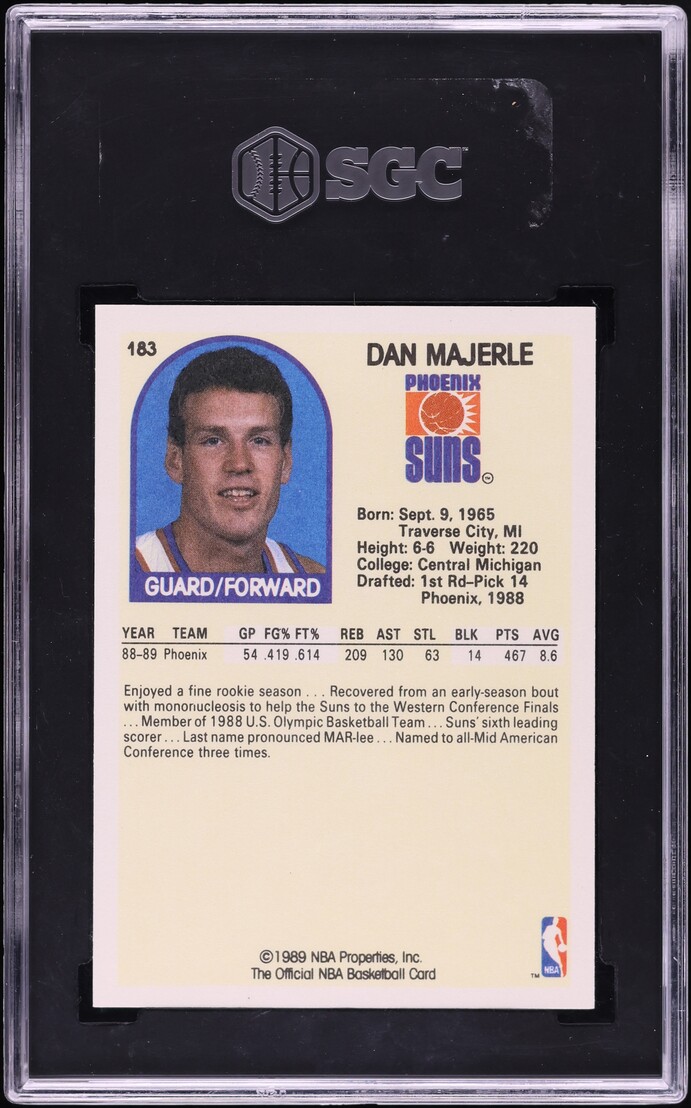 1989 Hoops Dan Majerle ROOKIE #183 SGC 9.5 MINT+