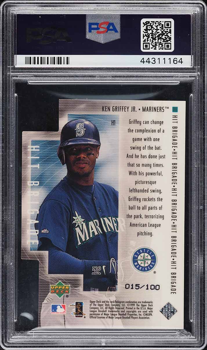 2000 Upper Deck Hit Brigade Die-Cut Ken Griffey Jr. /100 #H1 PSA 9 MINT - Photo 2