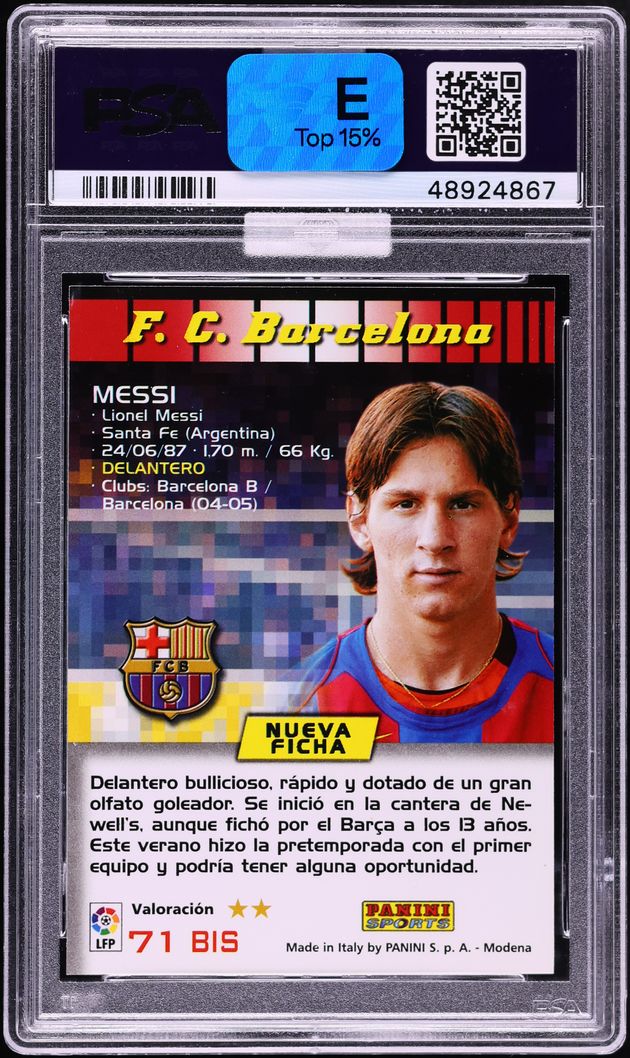 2004 Panini Sports Mega Cracks La Liga Lionel Messi ROOKIE #71 MBA PSA 9 MINT