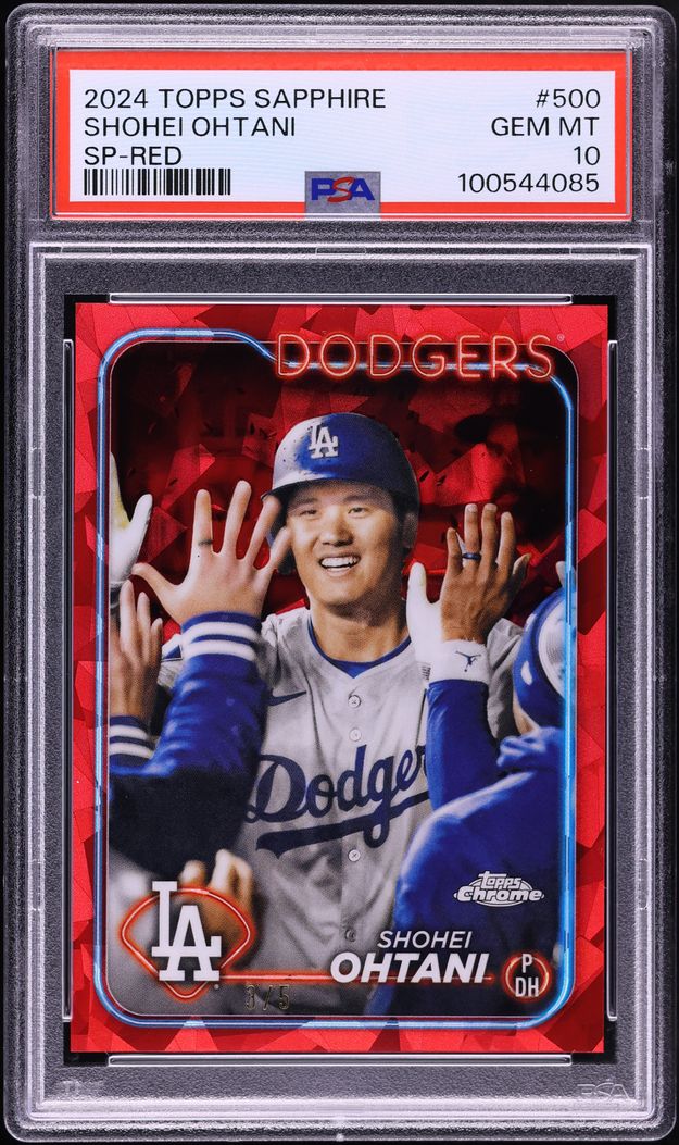 2024 Topps Chrome Sapphire Red Shohei Ohtani SP /5 #500 PSA 10 GEM MINT