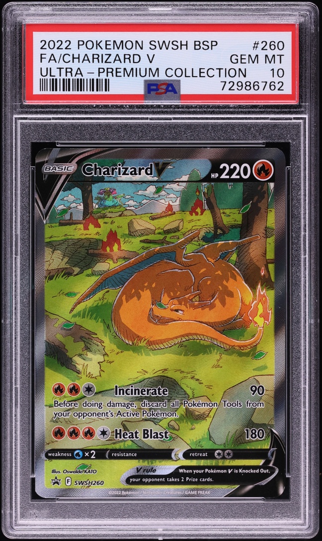 2022 Pokemon Sword & Shield Promo Ultra Premium Collection Full Art Charizard V #260 PSA 10 GEM