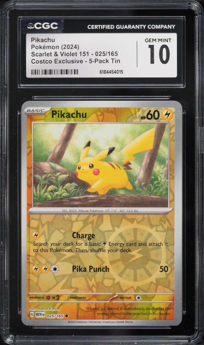 2024 Pokemon Scarlet & Violet 151 Costco Exclusive Pikachu #25 CGC 10 GEM MINT
