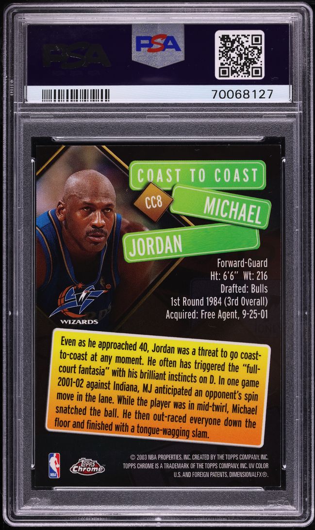 2002 Topps Coast To Coast Michael Jordan #CC8 PSA 9 MINT
