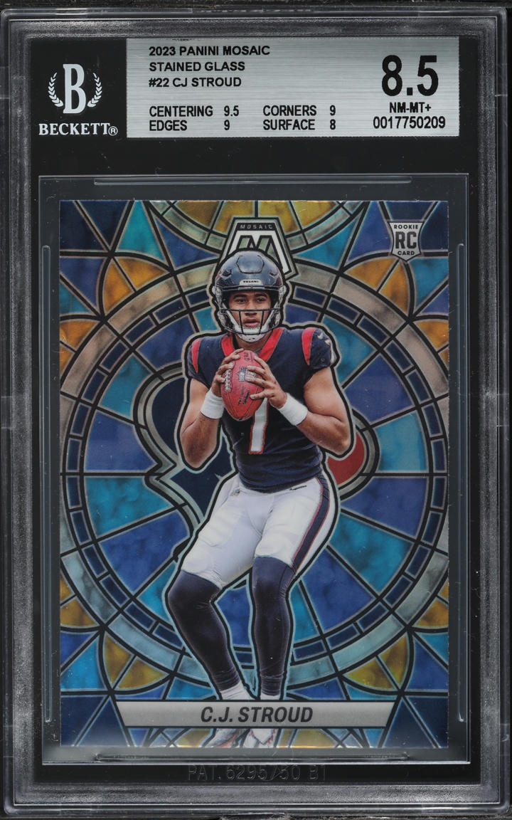 2023 Panini Mosaic Stained Glass C.J. Stroud ROOKIE #22 BGS 8.5 NM-MT+