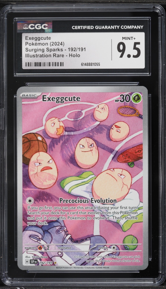 2024 Pokemon Scarlet & Violet Surging Sparks IR Exeggcute #192 CGC 9.5 MINT+