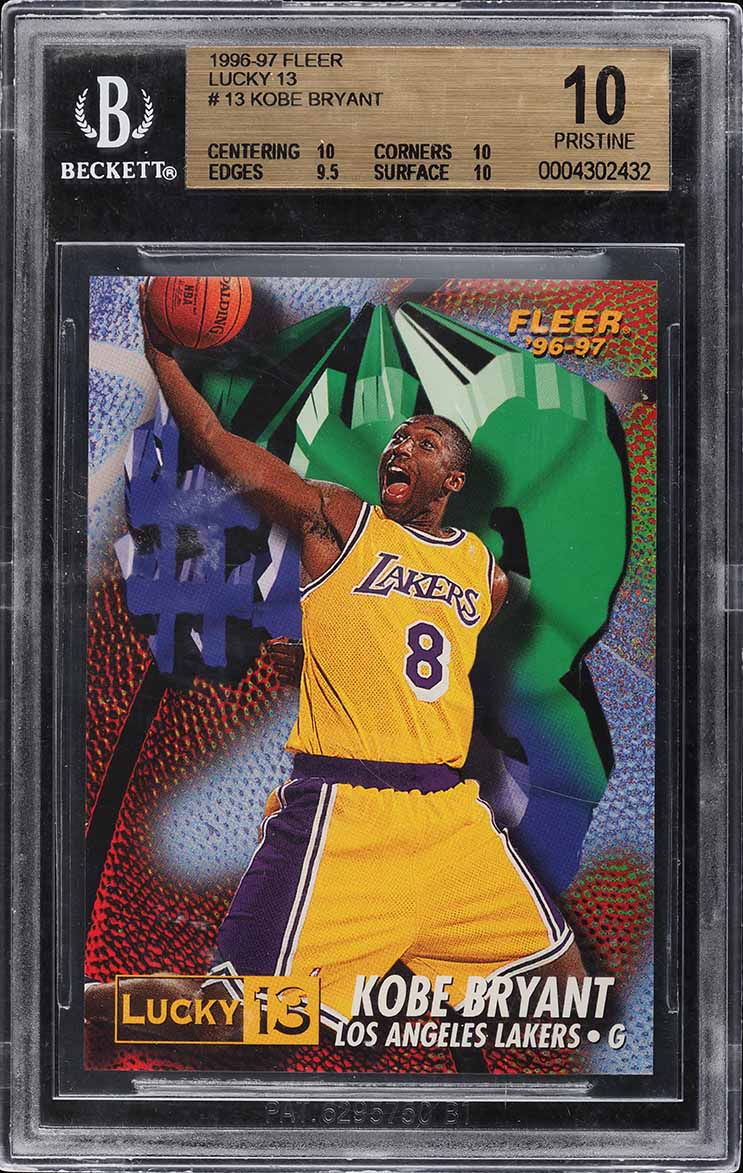 1996 Fleer Lucky 13 Kobe Bryant ROOKIE #13 BGS 10 PRISTINE on