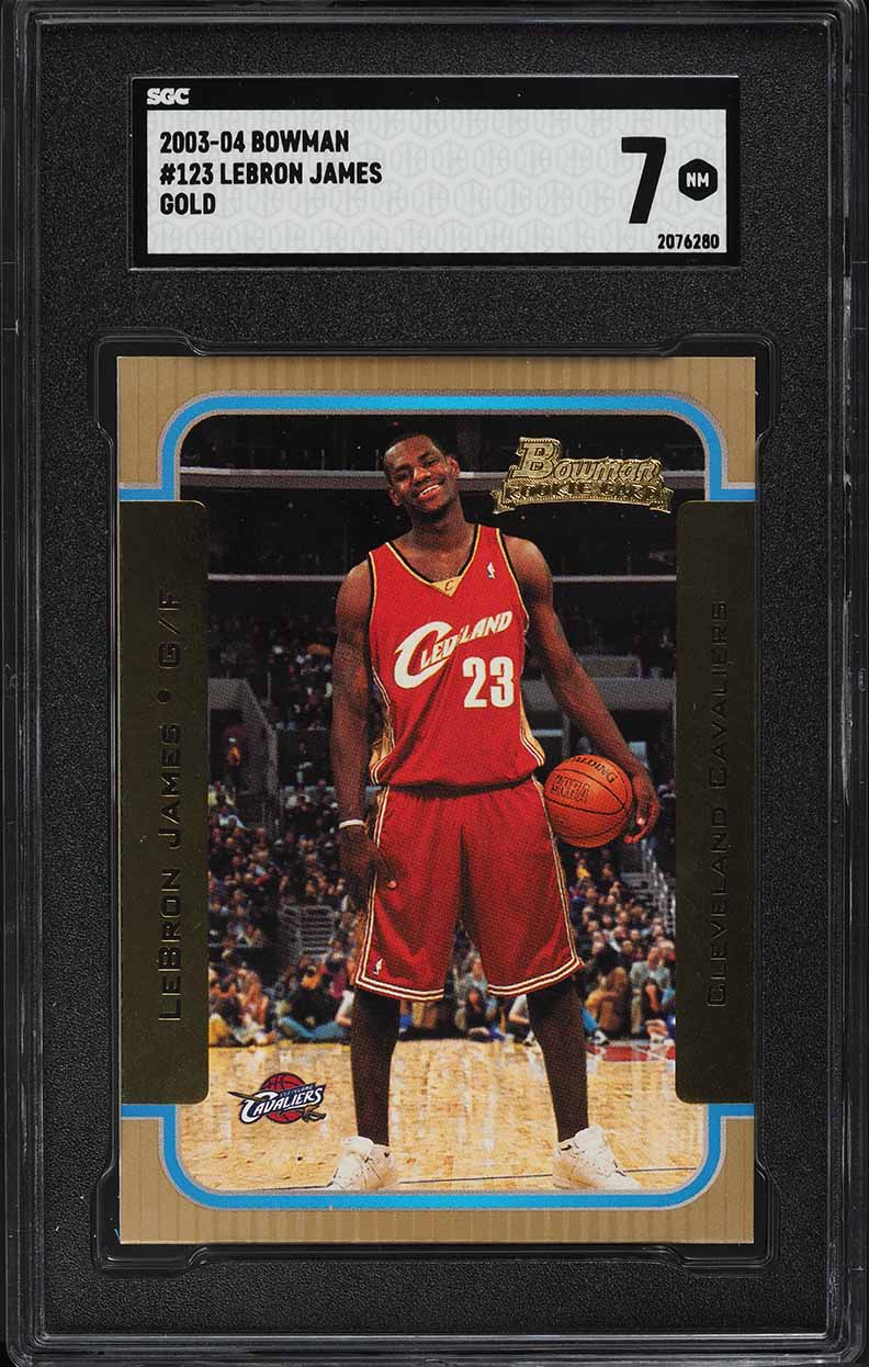 2003 Bowman Basketball Gold LeBron James ROOKIE #123 SGC 7 NRMT