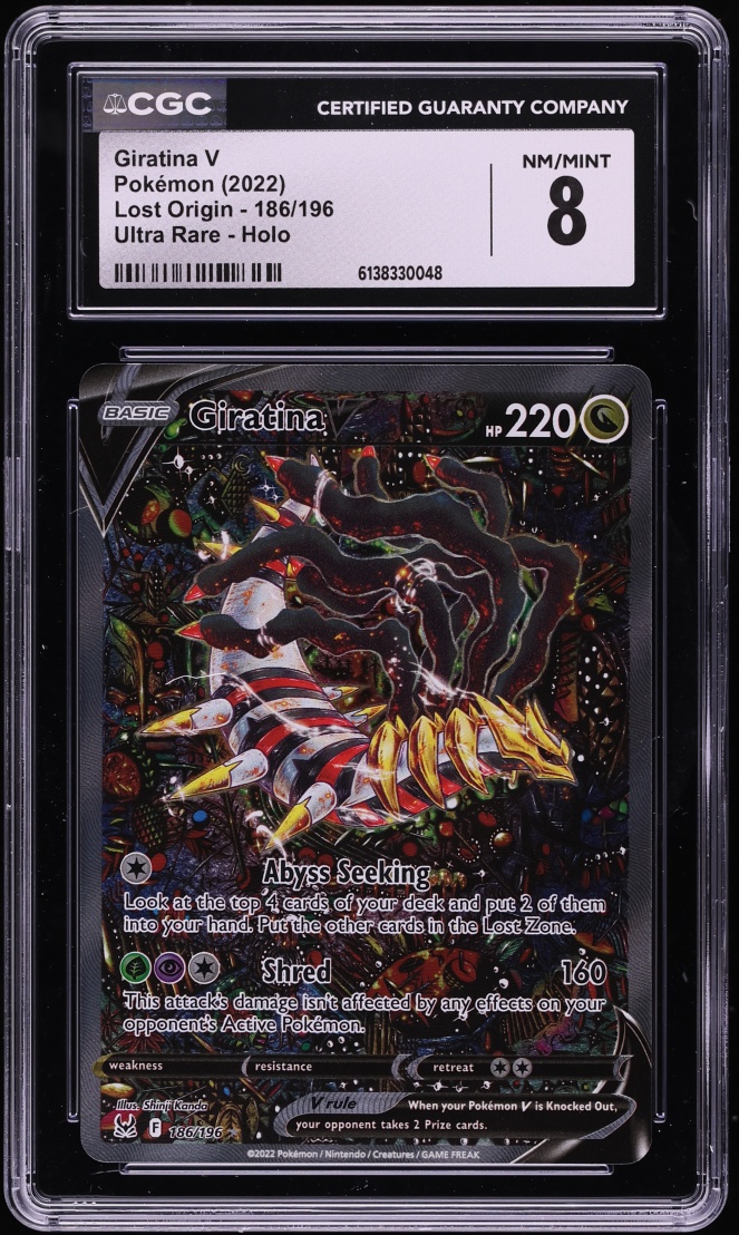 2022 Pokemon Sword & Shield Lost Origin Alt Art Giratina V #186 CGC 8 NM-MT