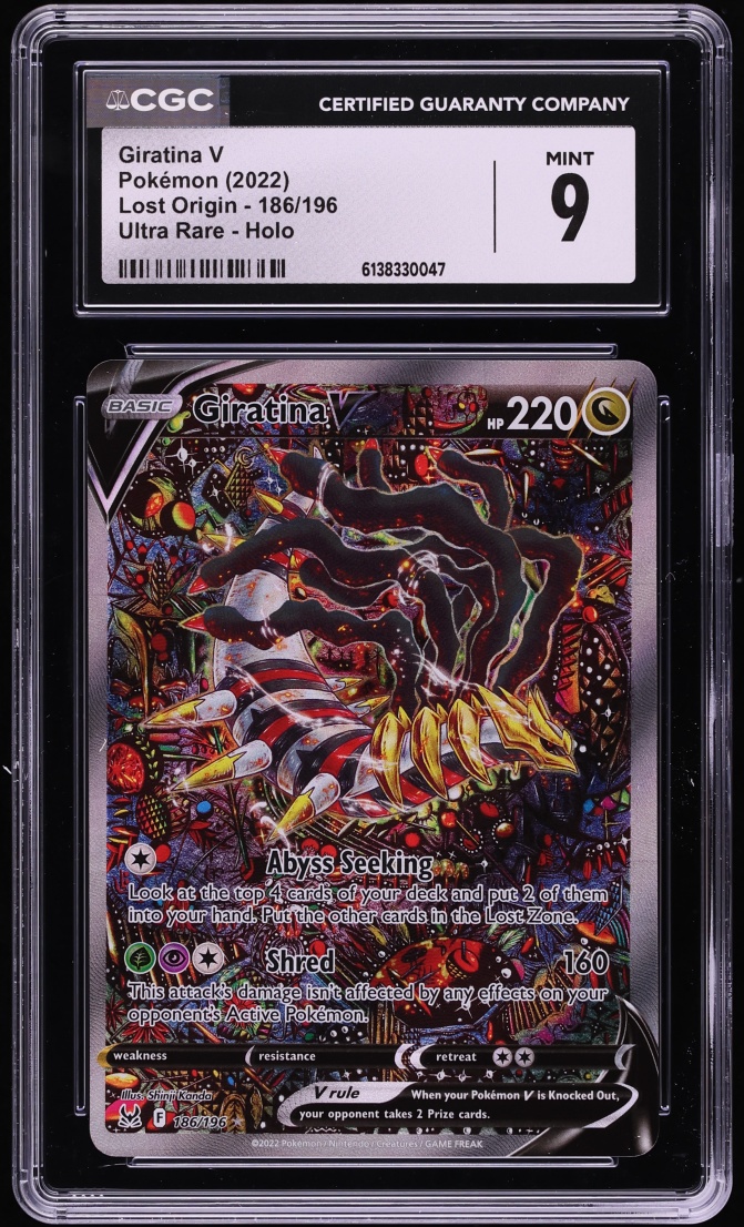 2022 Pokemon Sword & Shield Lost Origin Alt Art Giratina V #186 CGC 9 MINT