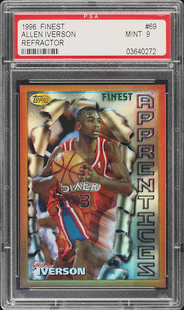1996 Finest Refractor Allen Iverson ROOKIE #69 PSA 9 MINT on