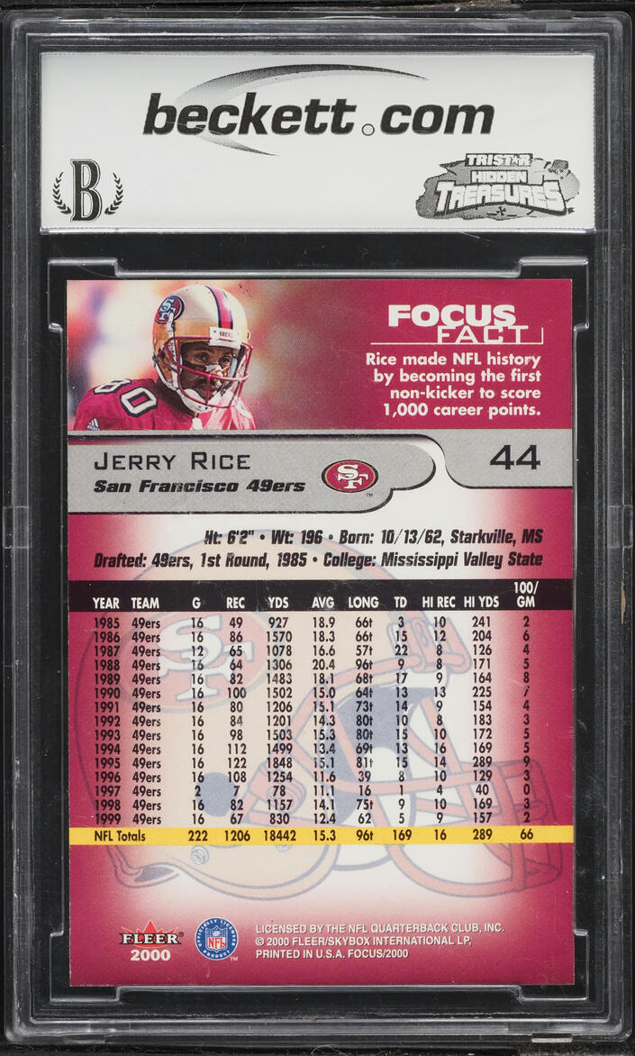 2000 Fleer Focus Jerry Rice #44 BCCG 10