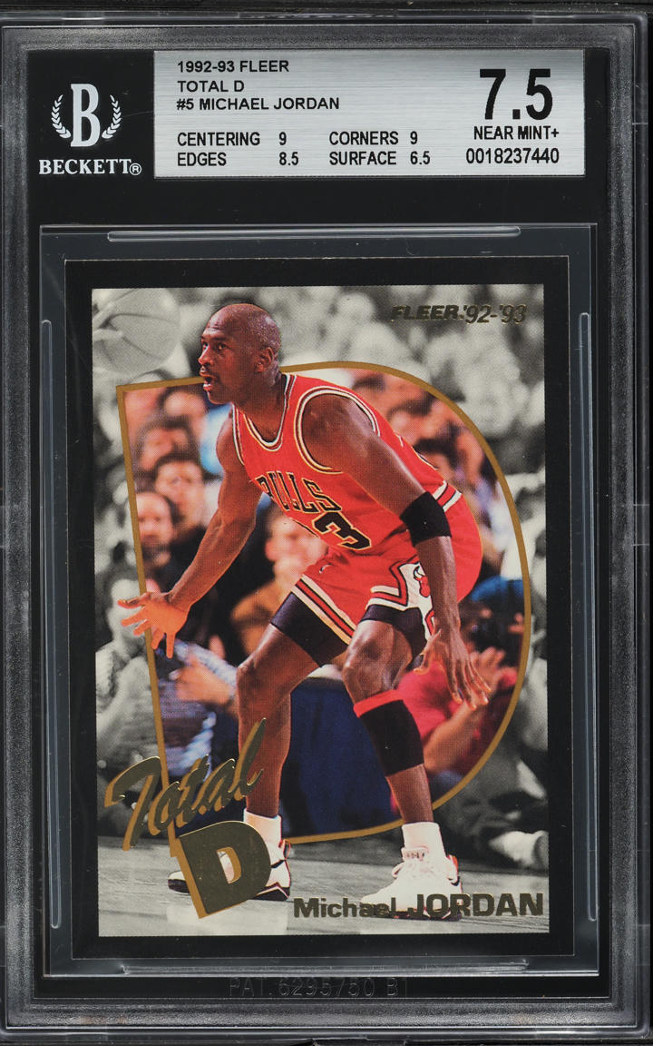 1992 Fleer Total D Michael Jordan #5 BGS 7.5 NRMT+
