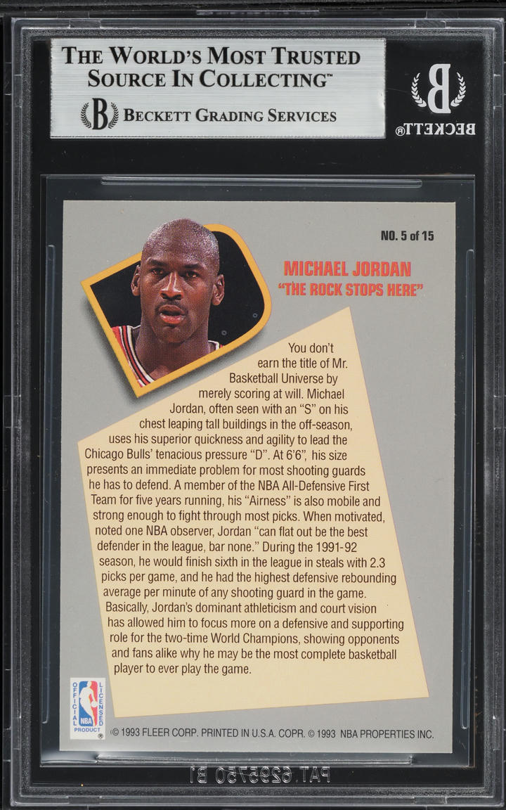 1992 Fleer Total D Michael Jordan #5 BGS 7.5 NRMT+