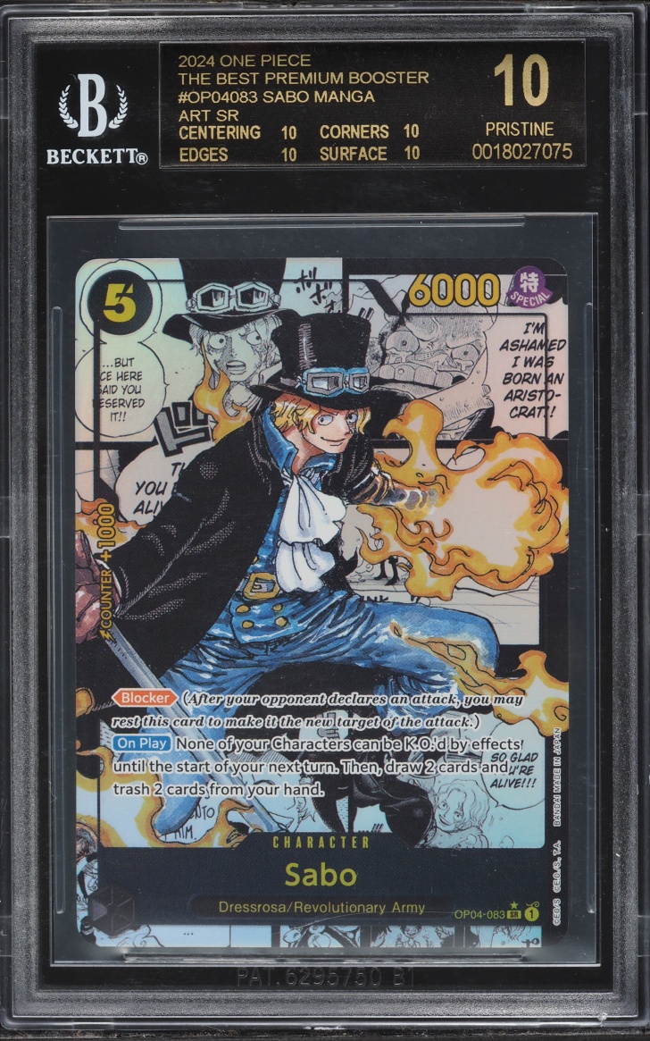 2024 One Piece Premium The Best Manga Art Sabo #OP04-083 BGS 10 PRISTINE BLACK LABEL