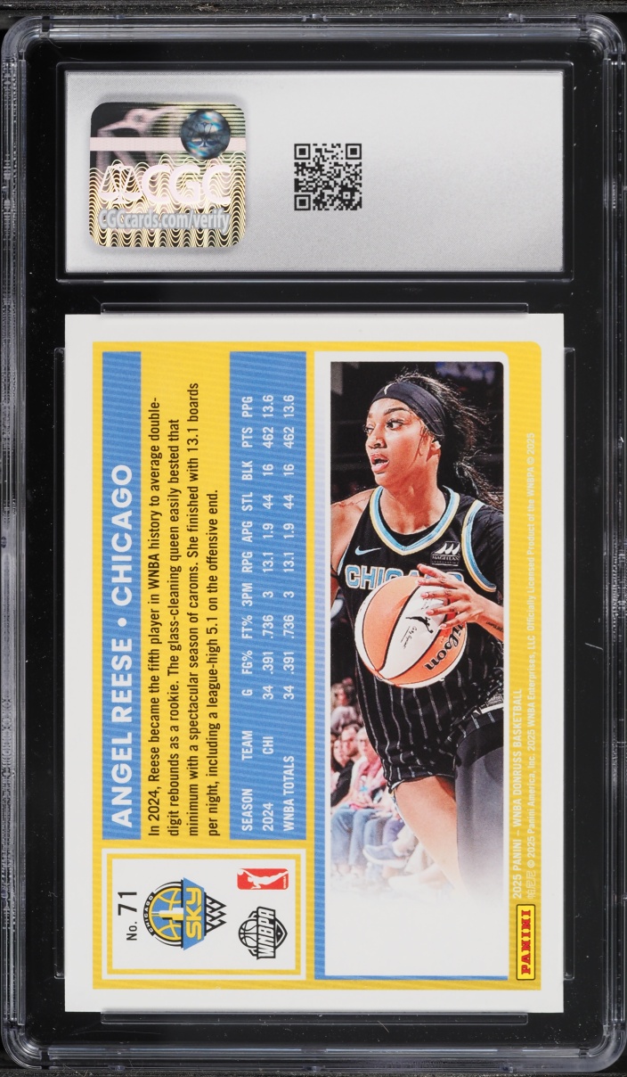 2025 Donruss WNBA Holo Angel Reese #71 CGC 10 GEM MINT
