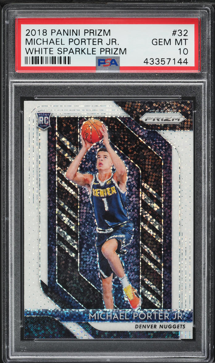 2018 Panini Prizm White Sparkle Michael Porter Jr. ROOKIE #32 PSA 10 GEM MINT
