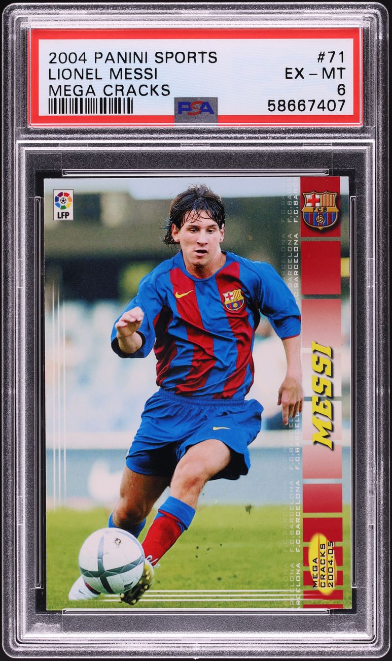 2004 Panini Sports Mega Cracks Lionel Messi ROOKIE #71 PSA 6 EXMT