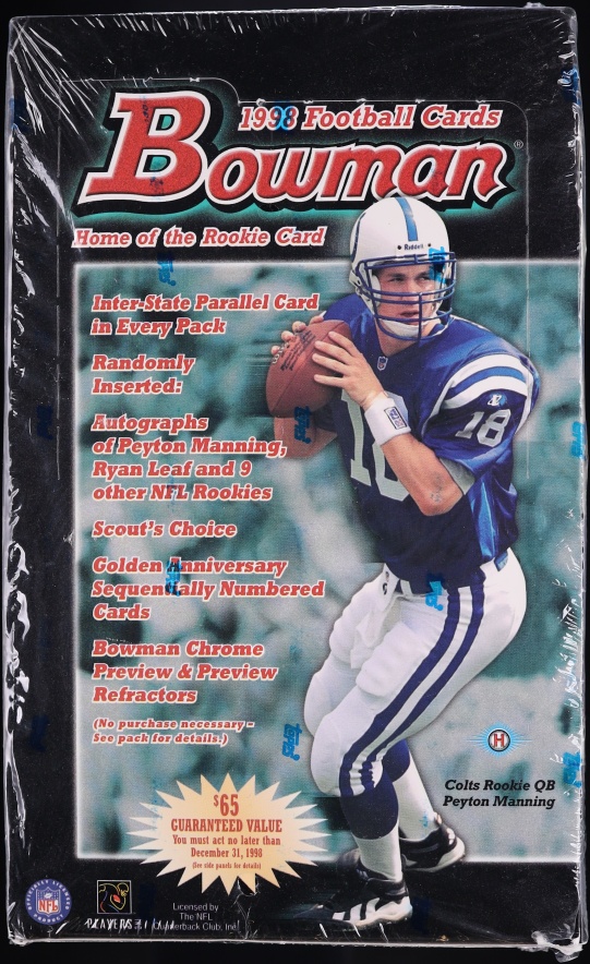 1998 Bowman Football Sealed Hobby Box, 24ct Packs Manning, Moss RC?