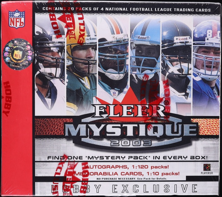 2003 Fleer Mystique Football Sealed Hobby Box, 20ct Packs Tom Brady Auto?