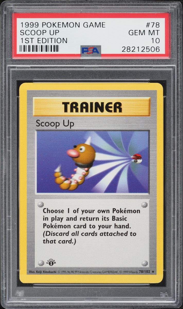 1999 Pokemon Base Set Shadowless 1st Edition Scoop Up #78 PSA 10 GEM MINT