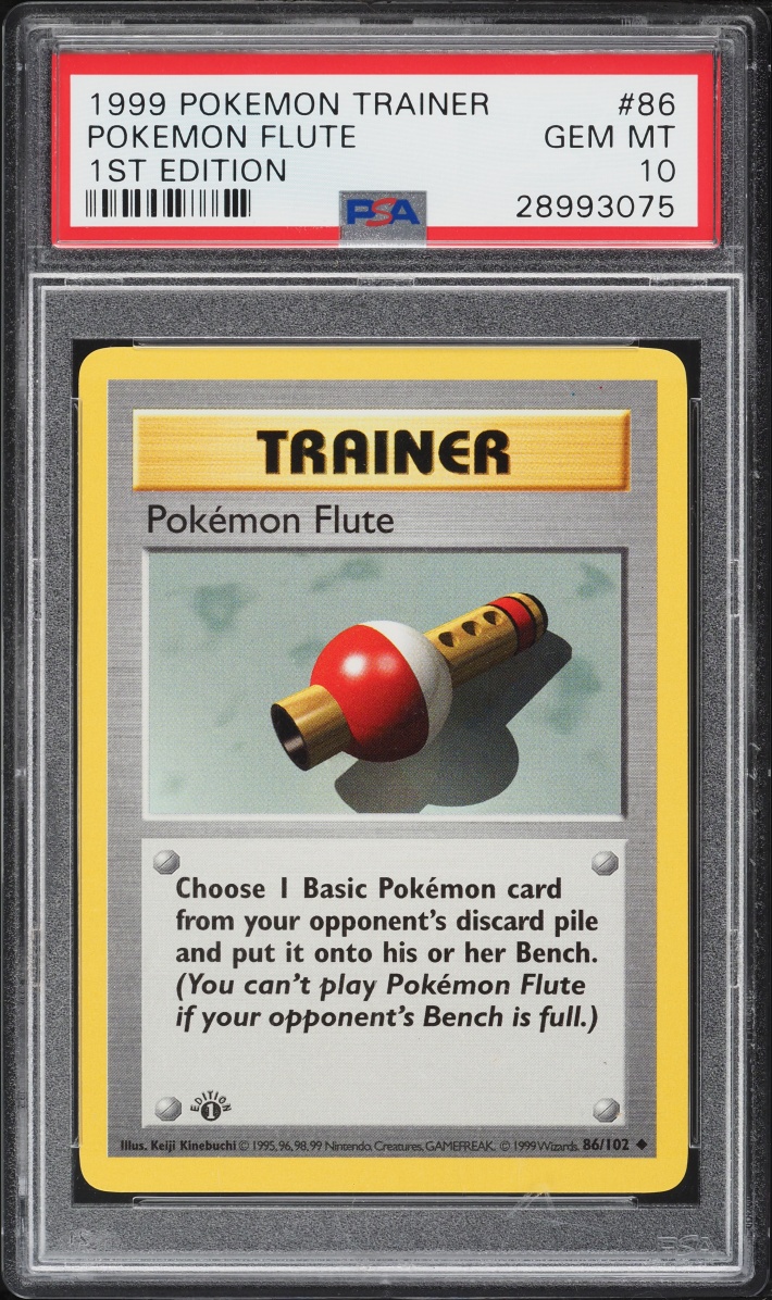 1999 Pokemon Base Set Shadowless 1st Edition Flute #86 PSA 10 GEM MINT