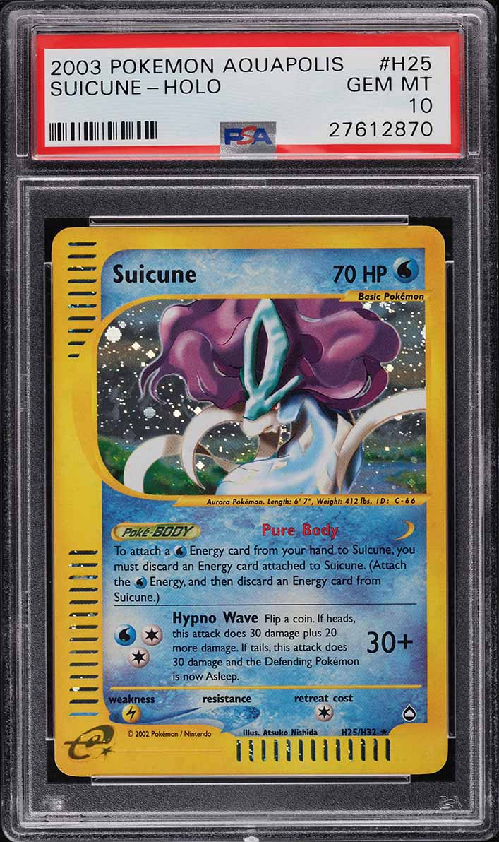 2003 Pokemon Aquapolis Holo Suicine #H25 PSA 10 GEM MINT on