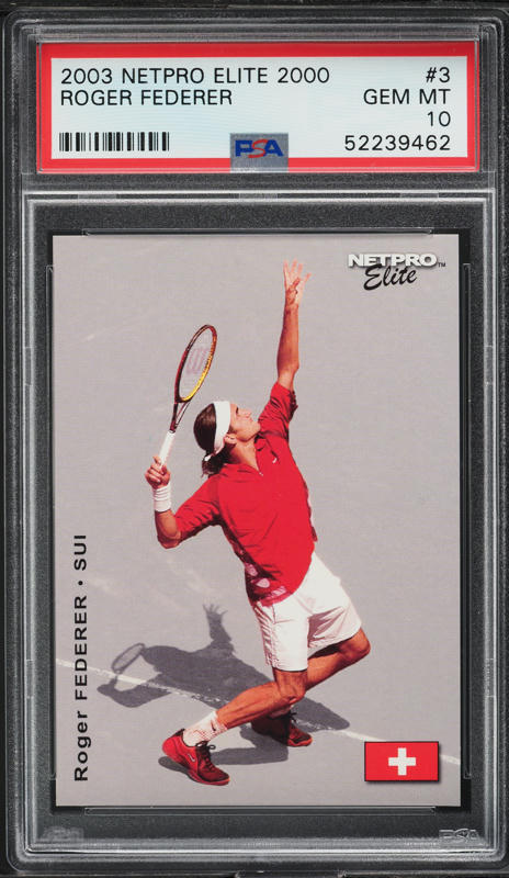2003 Netpro Elite Tennis Roger Federer ROOKIE /2000 #3 PSA 10 GEM