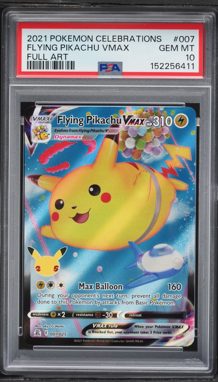 2021 Pokemon Sword & Shield Celebrations Full Art Flying Pikachu VMAX #7 PSA 10 GEM MINT