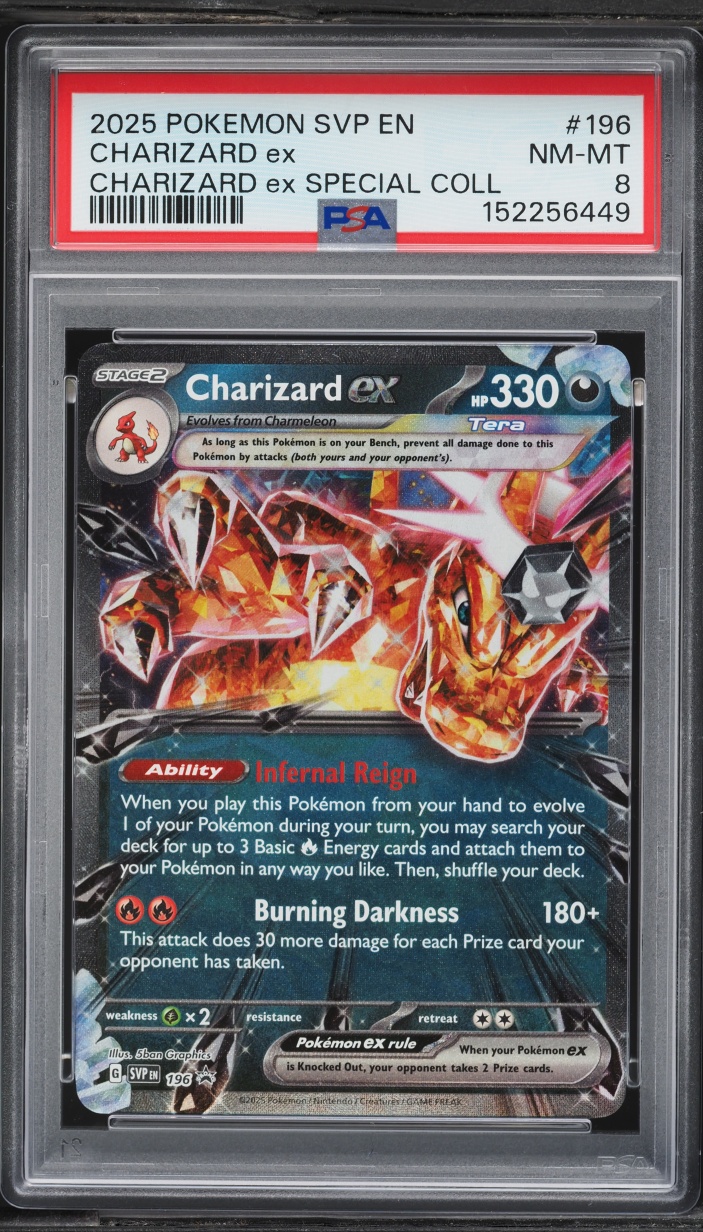 2025 Pokemon Scarlet & Violet Promo Special Collection Charizard EX #196 PSA 8 NM-MT