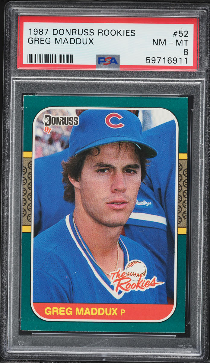 1987 Donruss The Rookies Greg Maddux ROOKIE #52 PSA 8 NM-MT