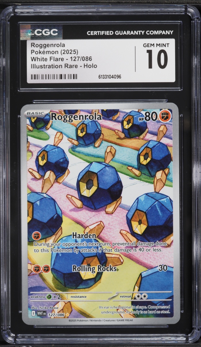 2025 Pokemon Scarlet & Violet White Flare IR Roggenrola #127 CGC 10 GEM MINT