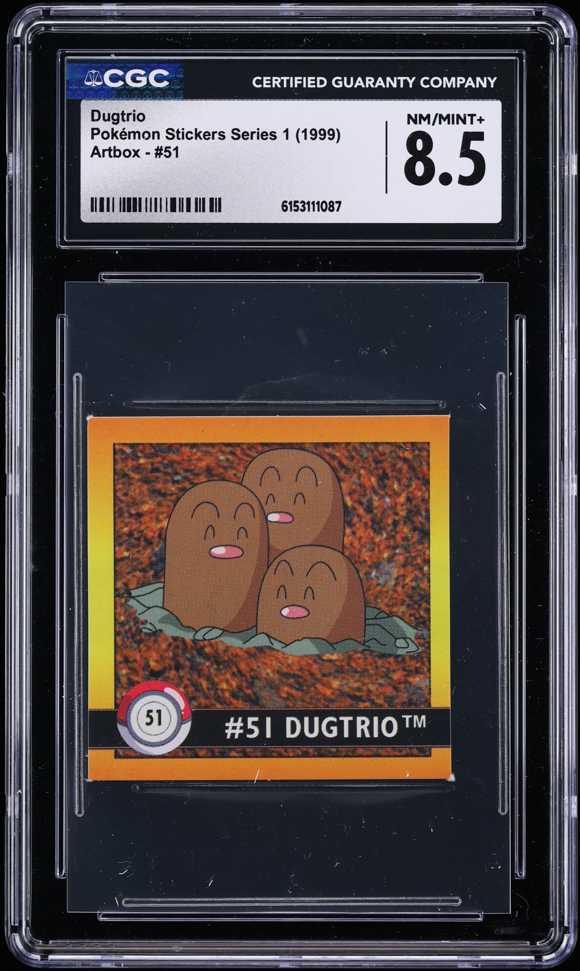 1999 Pokemon Artbox Stickers Series 1 Dugtrio #51 CGC 8.5 NM-MT+