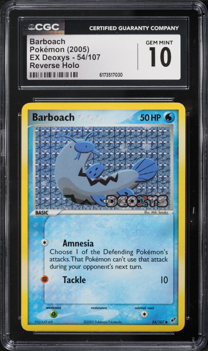 2005 Pokemon EX Deoxys Reverse Holo Barboach #54 CGC 10 GEM MINT