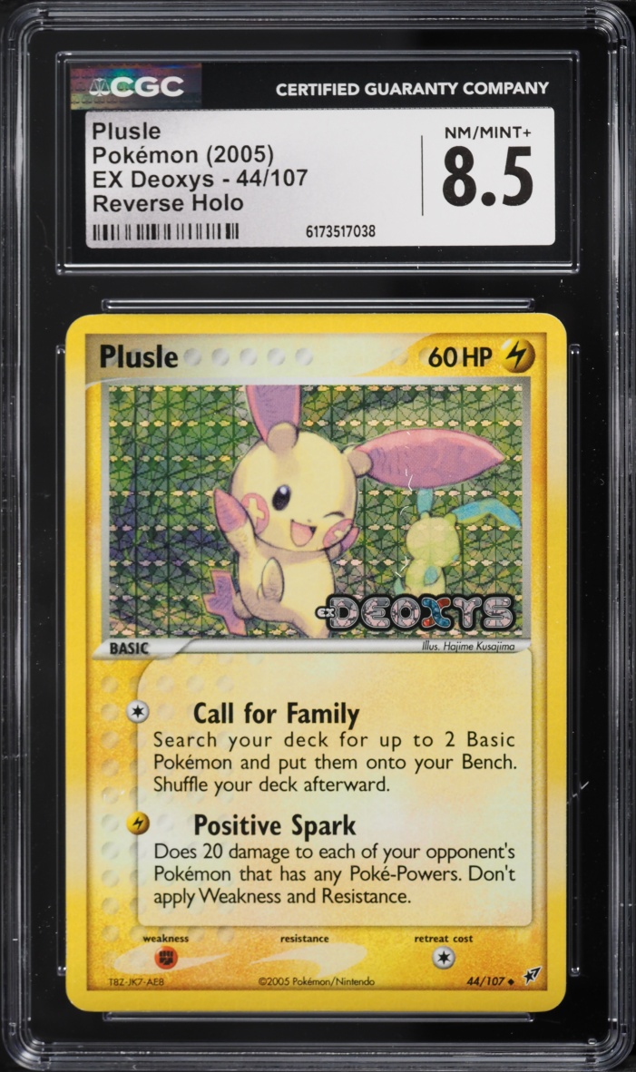 2005 Pokemon EX Deoxys Reverse Holo Plusle #44 CGC 8.5 NM-MT+