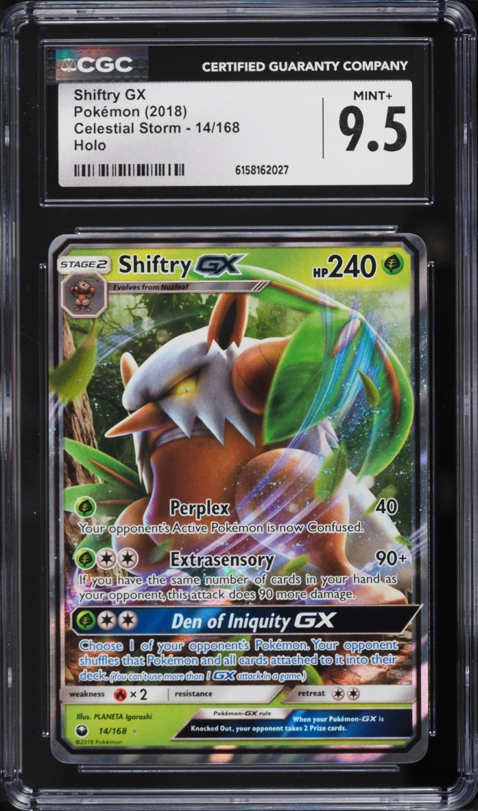 2018 Pokemon Sun & Moon Celestial Storm Holo Shiftry GX #14 CGC 9.5 MINT+
