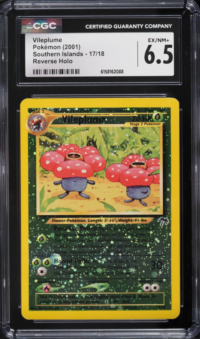 2001 Pokemon Southern Islands Reverse Holo Vileplume #17 CGC 6.5 EXMT+