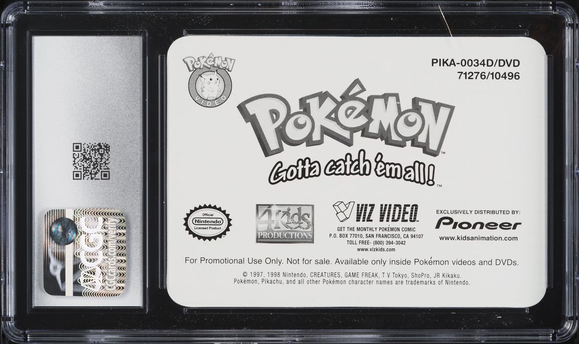 1998 Pokemon Video Home Video Promos Viz Lenticular Kadabra #PIKA-0034 CGC 9 MINT