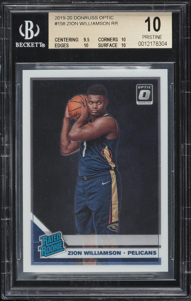 2019 Donruss Optic Zion Williamson ROOKIE #158 BGS 10 PRISTINE