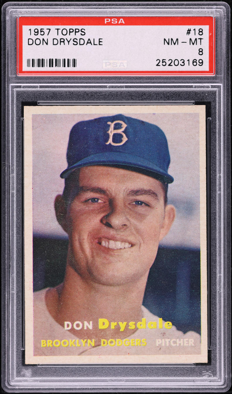1957 Topps Don Drysdale ROOKIE #18 PSA 8 NM-MT