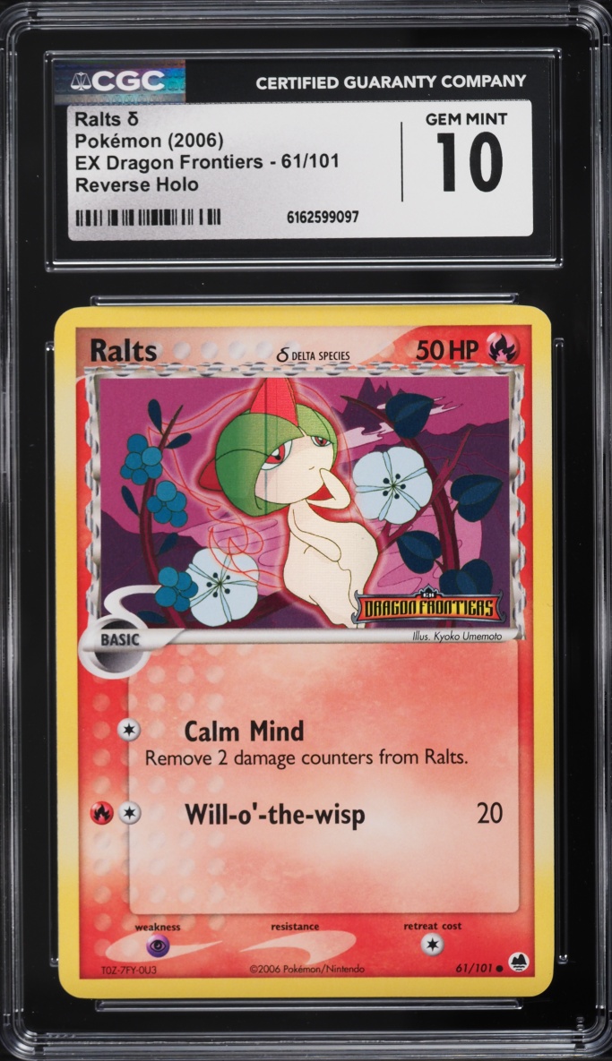 2006 Pokemon EX Dragon Frontiers Reverse Holo Ralts #61 CGC 10 GEM MINT