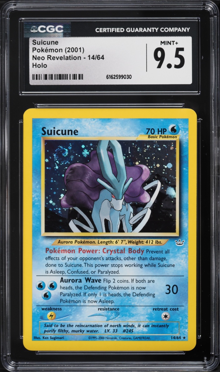 2001 Pokemon Neo Revelation Holo Suicune #14 CGC 9.5 MINT+
