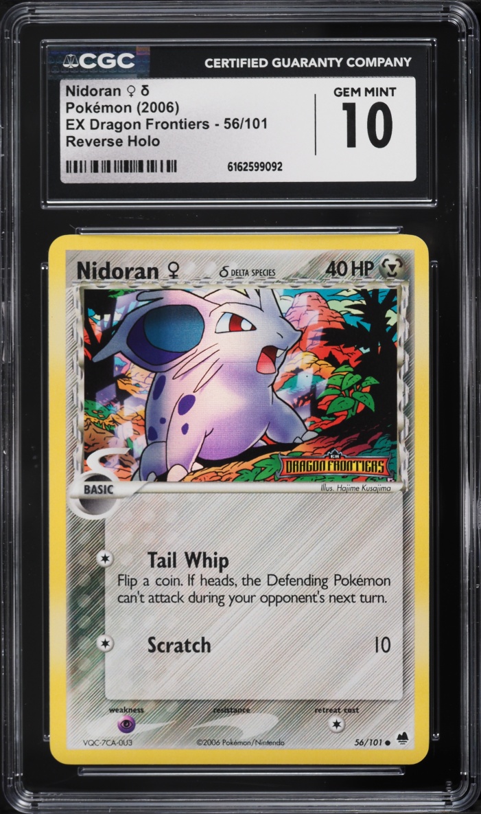 2006 Pokemon EX Dragon Frontiers Reverse Holo Nidoran #56 CGC 10 GEM MINT