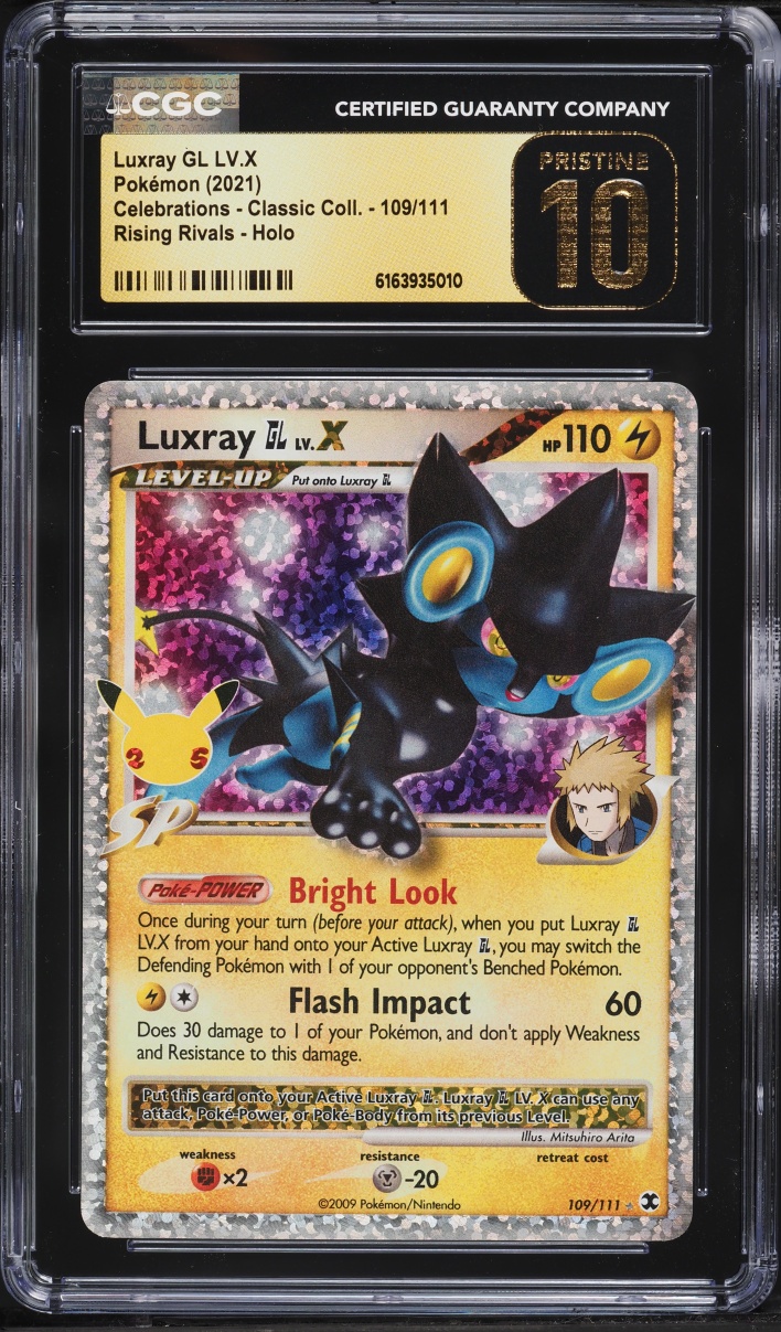 2021 Pokemon Sword & Shield Celebrations Classic Holo Luxray GL LV.X #109 CGC 10 PRISTINE