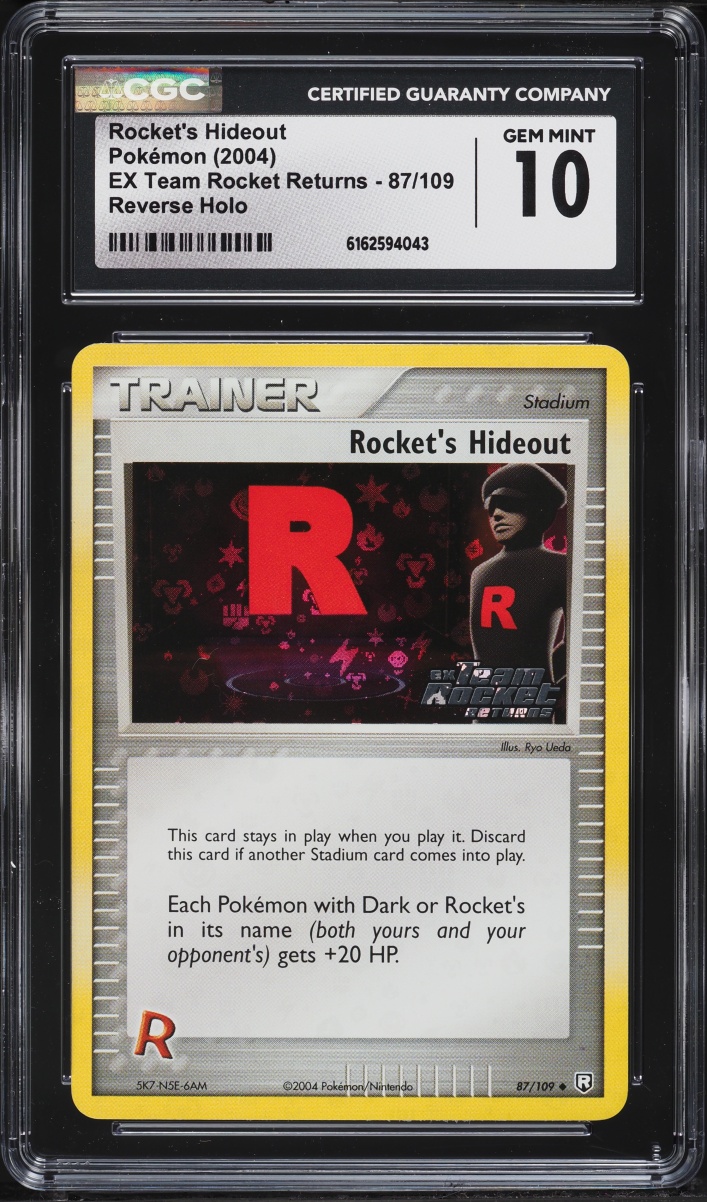2004 Pokemon EX Team Rocket Returns Reverse Holo Rocket's Hideout #87 CGC 10 GEM MINT